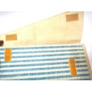 Blue Jute Burlap File Folder Case Binder Bag - Classy Gift Filing Paper Storage